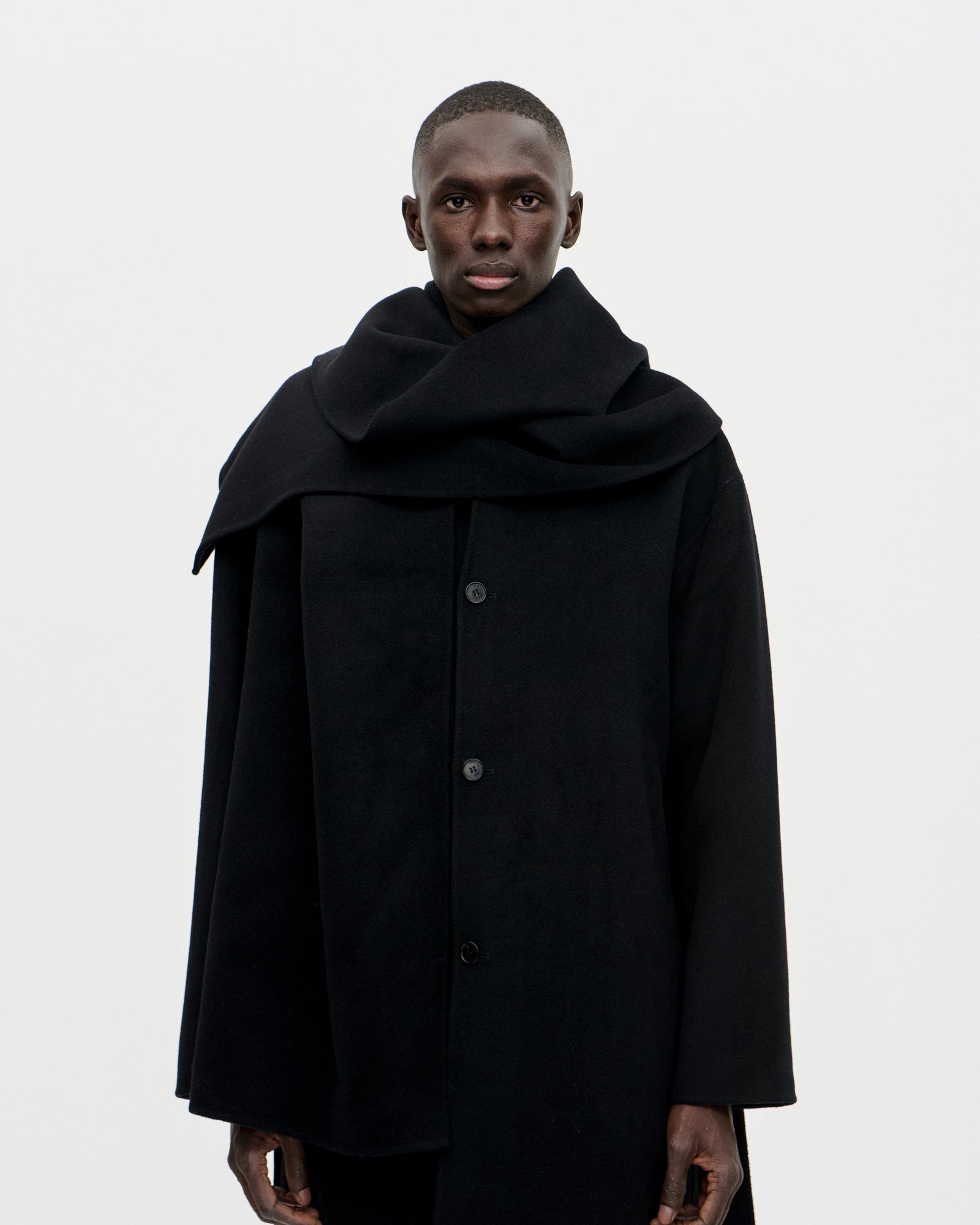 Plaid Scarf Woolcash 009 Black